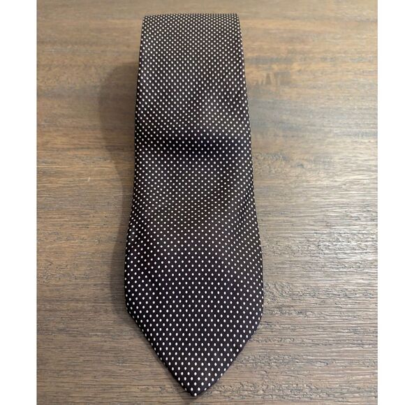Valentino Garavani Other - Vintage Valentino La Cravat Silk Tie Chocolate Brown White Polka Dot RN 55468